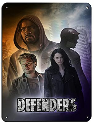 The Defenders TV-Serie Classic Cover 18 Blechschild Vintage Metall Pub Club Cafe Bar Home Wandkunst Dekoration Poster Retro 30 × 40 cm