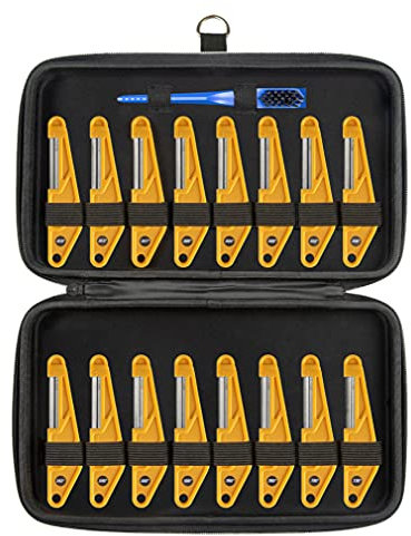 MusicNomad Diamond Coated Nut File Complete Shop Set - 16 pc. w/Storage Case + Cleaning Brush