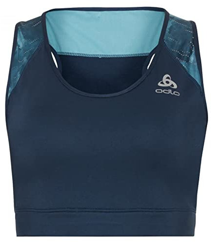 Odlo Damen Sport BH ESSENTIAL PRINT, blue wing teal, L