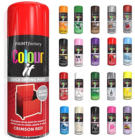 SCHNAZZ 1 x All Purpose Crimson Red Aerosol Spray Paint 400ml Fast Dry, Quick Drying Spray and Excellent Coverage for Wood, Metal, Plastic, Glass and More
