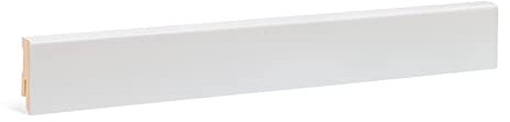 KGM Sockelleiste Modern – Furnierte Massivholz-Sockelleiste Folie Lichtgrau – Maße: 2400 x 16 x 40 mm – 1 Stück