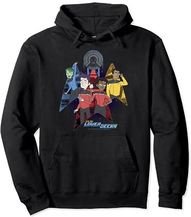 Star Trek: Lower Decks Delta Badge Group Poster Pullover Hoodie