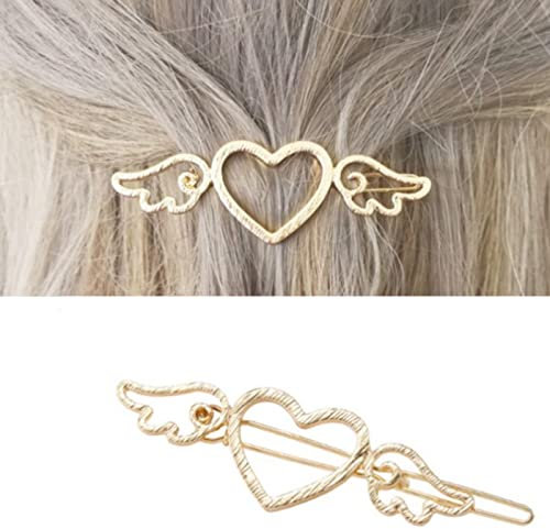 Wendalern Love Haarspange Haarspange Engelsflügel Haarspange Gold Herz Haarnadel Metall Haarklemme Halter Clips Dekorativer Haarschmuck für Damen und Mädchen