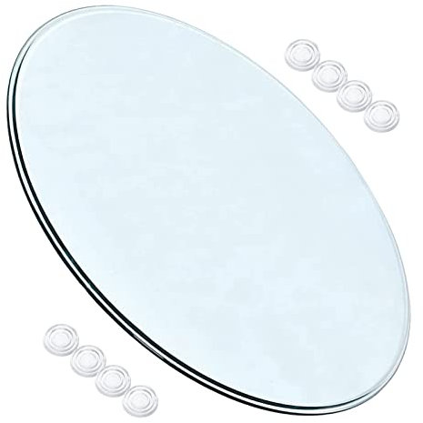 V3VOGUE Tablero De Cristal Redondo, Cristal Redondo Tablero De Mesa Templado, Diámetro 35/40/60/80/90/100cm, 9mm Espesor, Muy Robusto, Carga De 300 Kg, Resistente Calor, Cristal Y Espejo