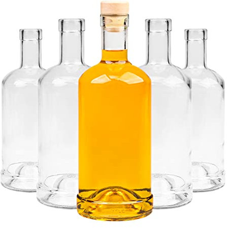 SUPERBUTELKI.PL Bouteilles à remplir 500ml - Bouteilles à liqueur à remplir Bouteilles en verre - Bouteille en verre Bouchons à vis 5x