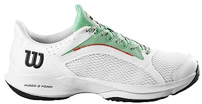 Wilson Damen Hurakn 2.0 Padel Sneakers, White/Biscay Green, 36 2/3 EU