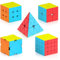 Vdealen Zauberwürfel Set, Speed Cube von 2x2 3x3 4x4 Skewb Pyramide Zauberwürfel Original, Stickerless Magic Cube Würfel Puzzle, Geschenk für Kinder Teenager Erwachsene
