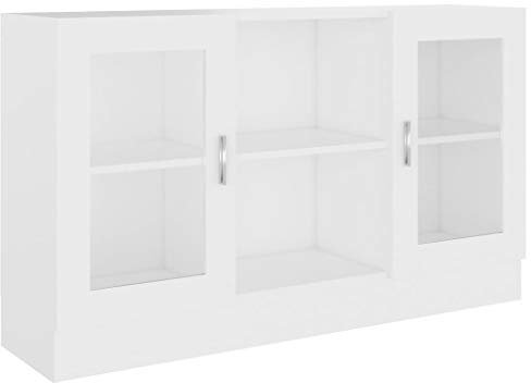 vidaXL Vitrinenschrank Weiß 120x30,5x70 cm Holzwerkstoff
