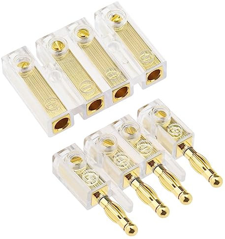 Be In Your Mind 4 Way Banana Plugs 4mm/4.5mm 4 Way Cable Connector Speaker Binding Post Car Speaker Banana Plug Male and Female Connectors for 6mm² Cable Cross Section 24V