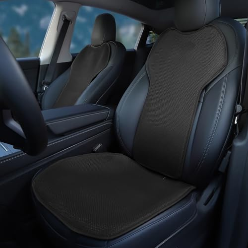 TOPABYTE Autositzbezüge für Tesla Model 3 Highland 2017-2026 Maßgefertigt Schonbezug Sitzbezüge Set Schutz für Vordersitz Hinten Vier Jahreszeiten Universal, Schwarz (Ohne Logo)