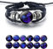 Zodiac Signs Spirit Bracelet, Handmade Woven Multilayer Adjustable 12 Constellation Zodiac PU Leather Bracelets Unisex, Glow in the Dark Zodiac Jewelry Gifts For Women Men (Aquarius)