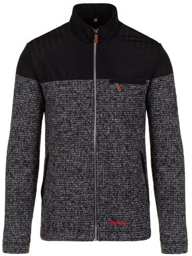 Almgwand M Finsterkarhorn Schwarz - Warme winddichte Herren Strickfleecejacke, Größe 52 - Farbe Shadow - Black