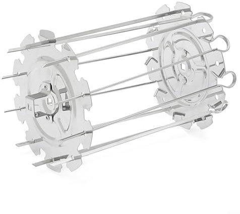 Cage à kebab pour barbecue, brochettes rotatives en acier inoxydable, ustensiles de cuisine, rôtissoire compatible avec les cages à brochettes
