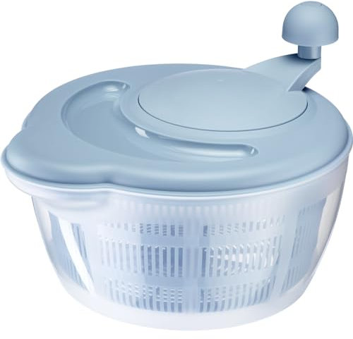 Westmark essoreuse à salade, capacité : 5 litres, 26 cm, plastique, sans BPA, Fortuna, couleur : transparent/bleu, 2432224B
