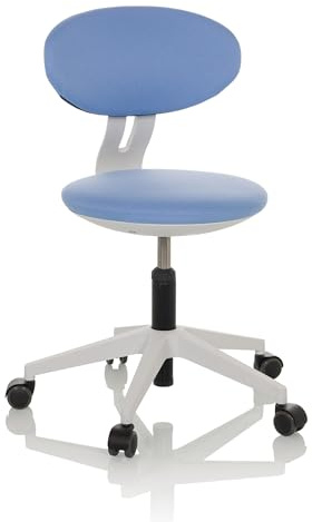 hjh OFFICE Kinderdrehstuhl mitwachsend MINIMOVO Kinder Bürostuhl höhenverstellbar, Schreibtischstuhl ohne Armlehnen, Stoff Blau