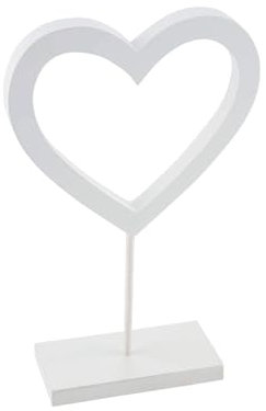 ZauberDeko Herz Aufsteller Weiß Hochzeit Tischdeko Geburtstag Deko 20cm