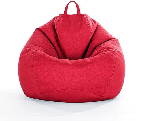 UGEFKMQ Indoor Outdoor Sitzsackkomfort-Sitzsack, Sitzsack-Innenseite, Waschbarer Bezug (Ohne Füllung), Gaming-Sitzsack-Bodenkissen,Rot,80Cm*90Cm