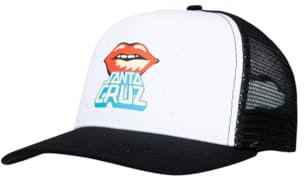 Santa Cruz Johnson Danger Zone Lips Cap - Weiß/Schwarz, weiß