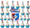 25 Stück Cartoon Cupcake Topper,Cake Topper Kinder,Geburtstag Kuchen Deko,Tortenaufsatz Blau Glitzernd,für Kinder Geburtstag Kuchendekoration(B)