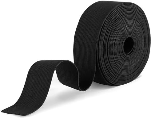 Yitobici Gummibänd, Nähgummi, 15mm Breit - 10 Meter, Gummilitze Elastisches Zum Nähen, für Hosengummi, Stoff zum Nähen, DIY-Handwerk, Schwarz