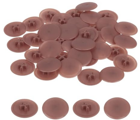 sourcing map 100PCS Screw Cap Covers, 17mm Waterproof Plastic Screw Decorative Caps for Phillips Cam Lock Nuts Self-Tapping Screws, Dark Brown