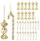 30 Stück Zuckerstangen Weihnachten Deko Weihnachtsbaumanhänger, Glitzer-Weihnachtsbaumschmuck Christbaumanhänger Zuckerstange für Festliche Deko (Gold)