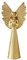 Boltze Home Goldene Weihnachtsfigur aus Metall NURIEL, hoher Engel 54 cm