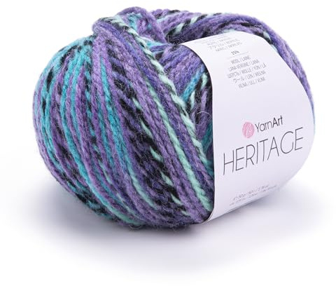 YarnArt Medium Weight Variegated Wool Yarn - Soft, Warm, & Durable for Winter Knitting, Sweaters, Cardigans, Scarves, Hats & More (339)