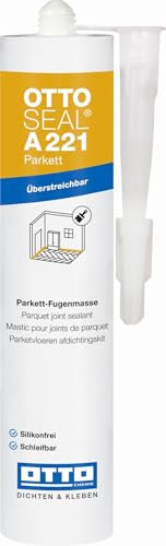 OTTOSEAL A221 parkett 20 x 310 ml foggrå parkettfogmassa för parkett laminat, träplankor, korkgolv, golv- och golvlister reparationsfogar på trä
