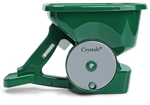 Crystals Spandiconcime portatile – Spandiconcime rotante per erba e prato – Spandiconcime manuale