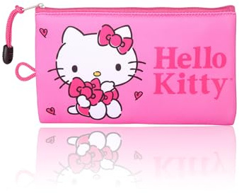 Hello Kitty Sanrio Trousse de maquillage en néoprène rose avec fermeture éclair, rose