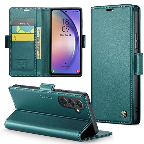 Phernykas Coque pour Samsung A54 Étui Portefeuille Cover en Cuir PU Wallet avec Cartes Magnétique et RFID Protection Antivol Folio Housse Samsung A54 Case, Vert