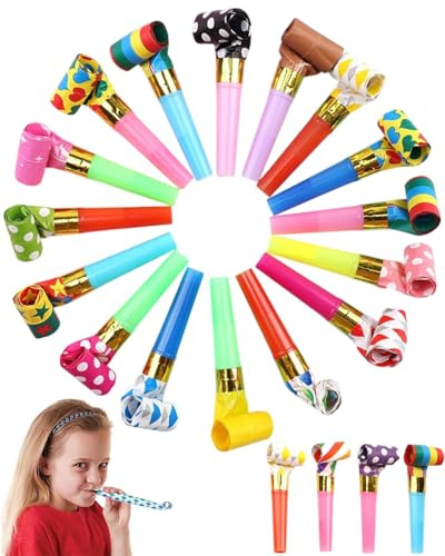 JUKOTA 20 Stück Tröten Kindergeburtstag, Krachmacher, Partyspass Scherzartikel Tröte Zubehör Spaß, Farbig Gemischt, Lustige Spielzeuge Für Neujahr Geburtstag Party, Kinder Party, Weihnachten