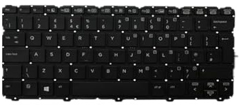 fqparts Laptop Keyboard for HP Elite x2 1013 G3 Black UK English Layout
