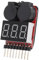 LALAFINA Lipo Battery Tester Monitor with LED Indicator Low Voltage Alarm for Lithium Ion Battery Compact Voltage Check Tool for Accurate Monitoring and Outdoor Use