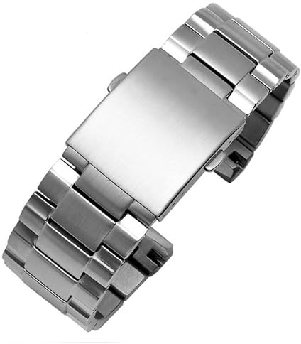 yaponuk Edelstahl-Uhrenarmband für Diesel DZ4318 DZ4323 DZ4283 DZ4309, gebogenes Armband aus massivem Metall(Silver)