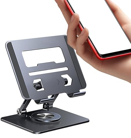 Qutalmi Support pour Ordinateur Portable,d'Aluminium Rotation 360 - Support Bureau Ordinateur Portable Élévateur,pour Smartphones Tablettes Bureau Maison Dortoir Appartement École Voyage