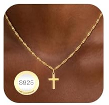 Avotto Cross Necklace for Women Silver Necklace for Women Christian Baptism Religious Jewellry Gifts