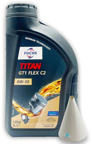Fuchs Titan GT1 Flex C2 0W-30 | 1 L | kompatibel mit BMW LONGLIFE-12 FE | MB 227.61 | MB 229.61 | Motorenöl | Motoröl | Ölwechsel | Öl | SAE 0W30 |