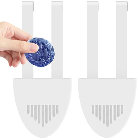 2Pcs Toilet Cleaning Tablet Holder, Hanging Toilet Bowl Tablet Holders, Toilets Tank Cleaner Caddy, Toilets Tank Tablets Holder Bracket, Cleaner Block Cage 7.5×2.5×7.5cm for Bathroom (2pcs)