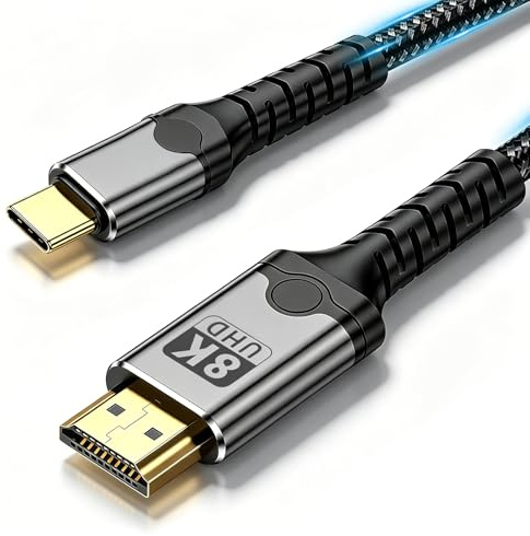 baolongking Cavo USB-C a HDMI 8K@60Hz, Thunderbolt 3/4/5/, HDMI 2.0 HDR, compatibile con iPhone 16/17, MacBook iPad Pro/Air, iMac, iPad, Mac Mini, Galaxy S25, ecc. (1M)