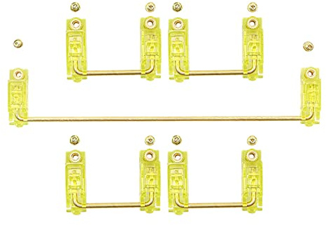 AsrMyjcx PCB-schraubstabilisator Keyboard Stabilisatoren Schraubmontage Mechanische Keycap-stabilisator Polyamid Nylon Gehäuse Goldene Edelstahl, Gelb 1 6,25 u 4 2U