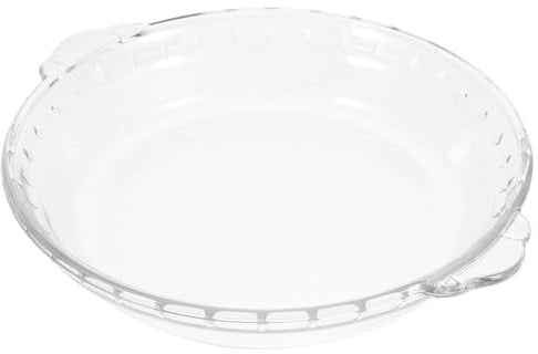 MUSISALY Piatto per pizza in vetro da 20 cm, adatto a forno a microonde e forno tradizionale, resistente e con manici, ideale per torte e cottura uniforme