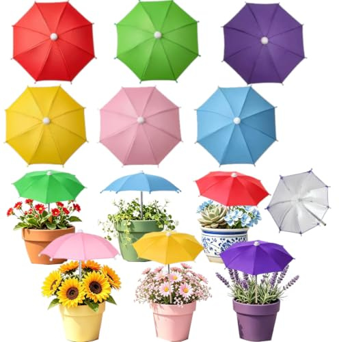 XIDEAN 4/6 SET Mini Pflanzenschirme Für Außenpflanzen, 27cm Pflanzenschutz Regenschirm Pflanzenbedeckung,Tragbare pflanzenschatten Outdoor Schutzhülle für Terrassenblumen Gemüses Sukkulenten