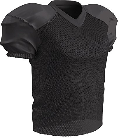Champro Boys' Time Out Youth Stretch Football Practice Jersey, Black, Medium