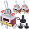 Taiss / 3 Stücke Kippschalter Generisches Hochleistungs 3 Terminals SPDT EIN/EIN 20A 125VAC Wippschalter mit 2 Positionen + 3 Stück wasserdichte Kappenabdeckung Ten-1121-M