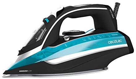 Cecotec Plancha Ropa Vapor 3D ForceAnodized 550. 3100 W. Golpe de Vapor 200 gr/min. Suela Anodizada. Vapor Continuo 55 gr/min. Depósito de 400 ml. Antical. Auto Apagado. Modo Eco. Auto Limpieza.