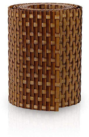 Set> PE-Rattan Sichtschutzstreifen 255 x 19 cm Hellbraun/Beige meliert 40 Streifen