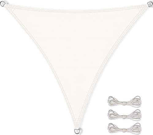 CelinaSun Sonnensegel wasserdicht inkl Befestigungsseile Premium PES wasserabweisend imprägniert Dreieck gleichseitig 5,6 x 5,6 x 5,6 m weiß