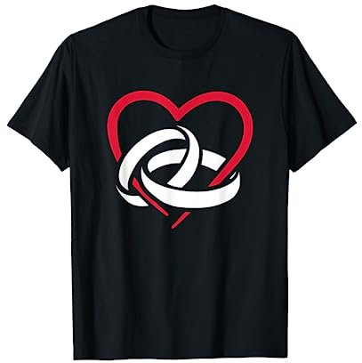 Hochzeit Eheringe mit Herz T-Shirt